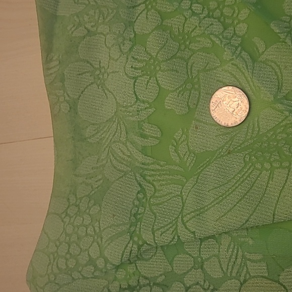 LIKE NEW VTG 1960s Handmade Mod Bright Green Go-go Floral Print Mini Dress - Picture 17 of 17